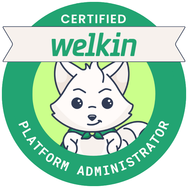 Certification badge for Welkin Platform Administrator