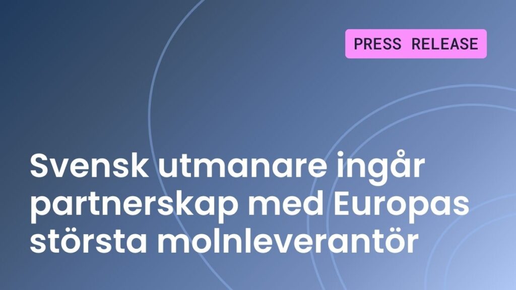 Svensk utmanare ingår partnerskap med Europas största molnleverantör
